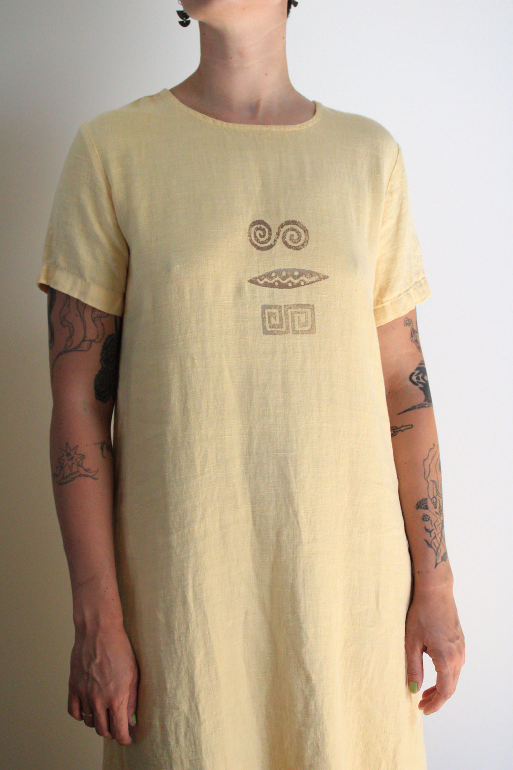 Apricot Linen Maxi Dress