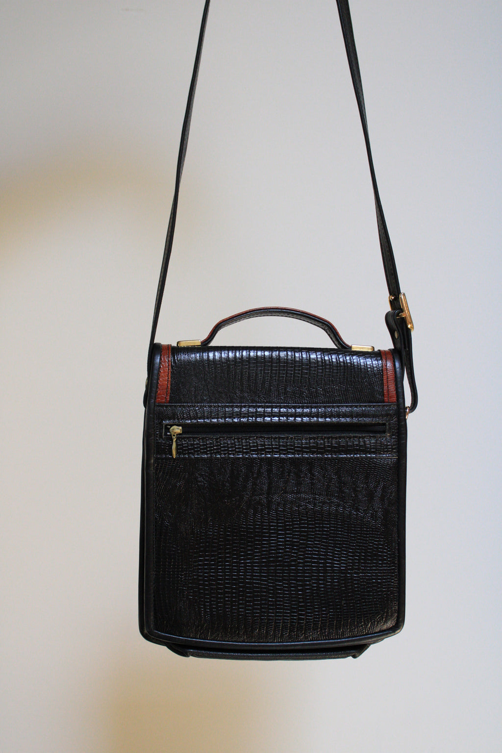 Snakeskin Embossed Crossbody Satchel