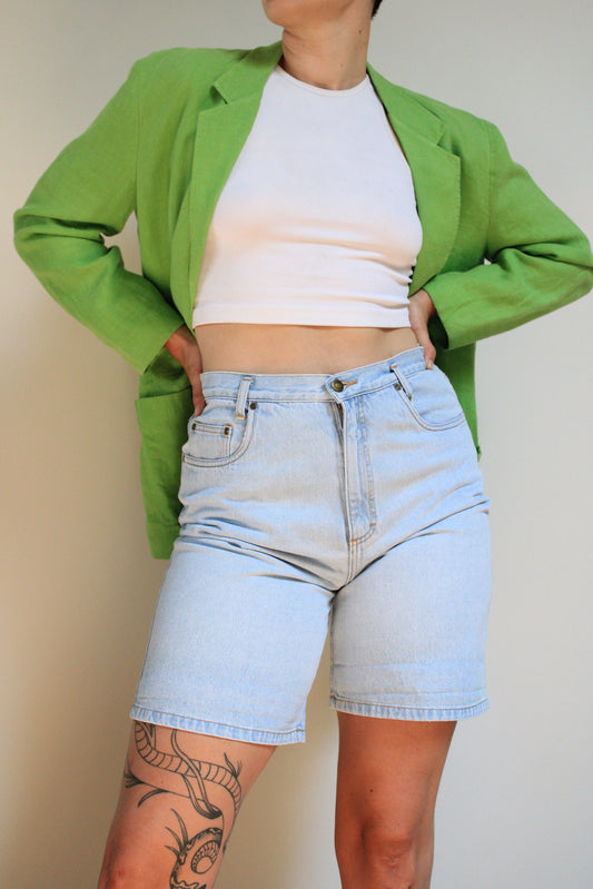 Light Wash High Rise Denim Shorts