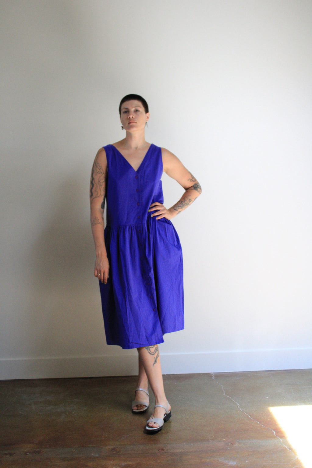 Violet Cotton Dropwaist Dress