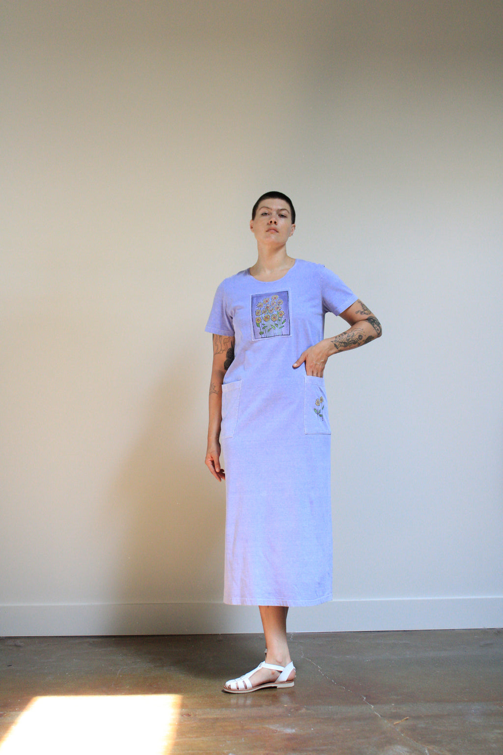 Sunflower Lavender Tee Dress