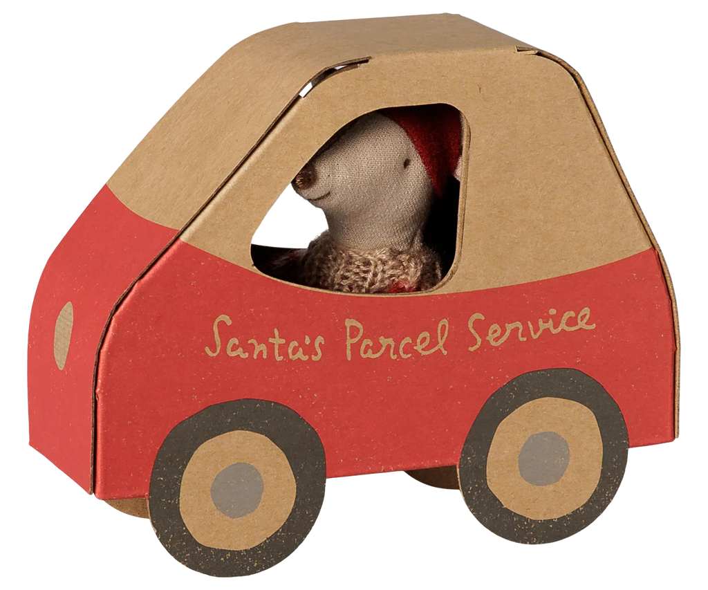 Christmas Mouse in a Car