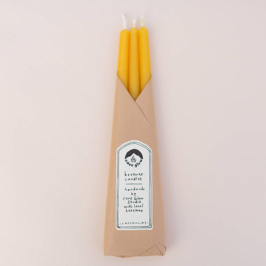 Pure Beeswax Taper-Set of 3
